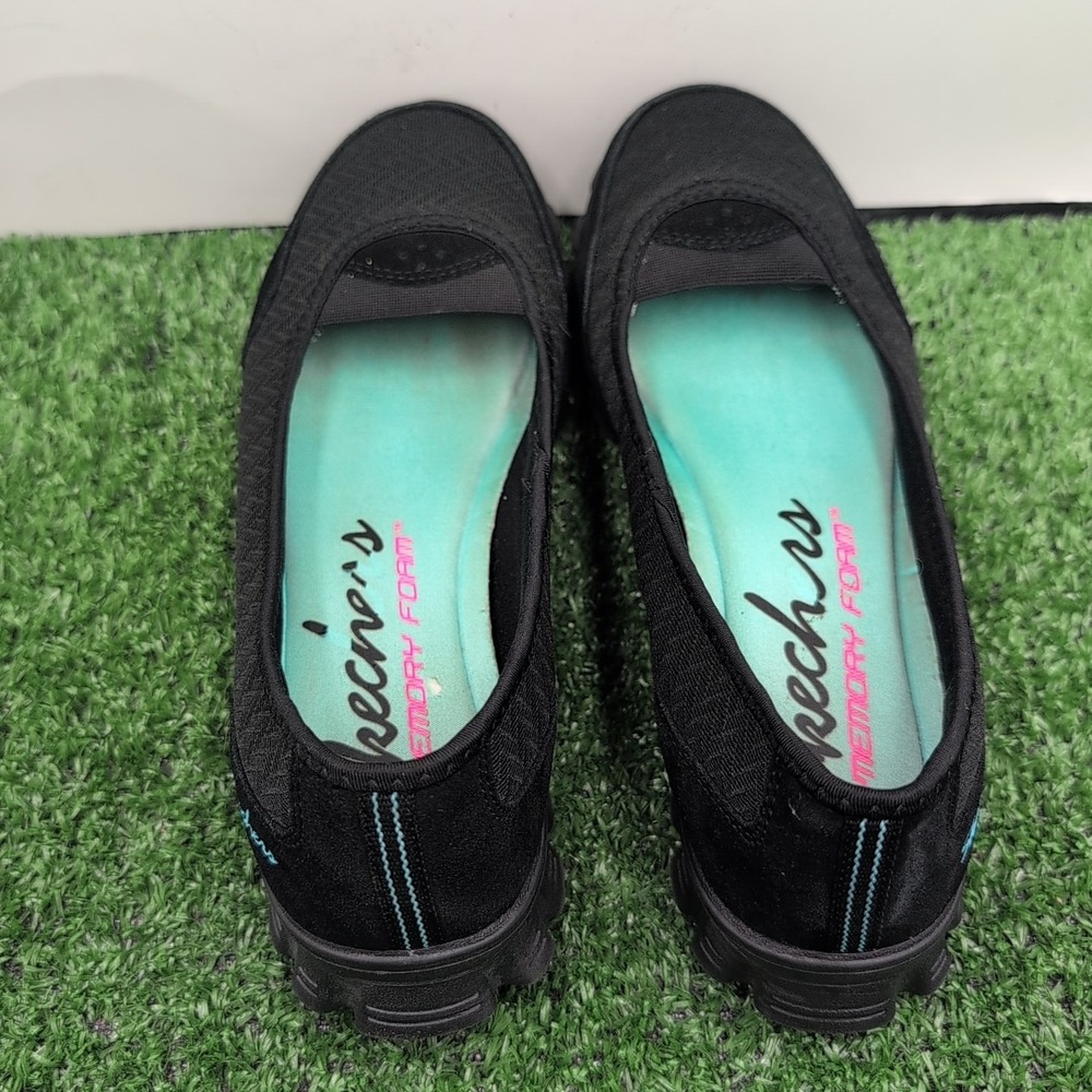 Skechers Relaxed Fit Shoes Women's 7 M Black Bikers Skim Slip In Loafer Sneakers - Picture 5 of 15
